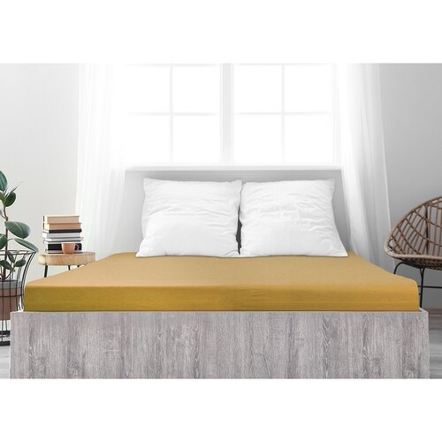 Cearșaf de pat 4Home jersey Ideal mustar , 200 x 200 cm
