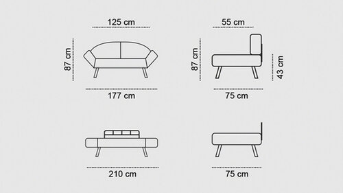 Canapea extensibilă Genzo Black