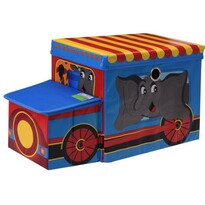 Ящик для зберігання дитячих речей і сидіння   Цирковий автобус синій, 55 x 26 x 31 см