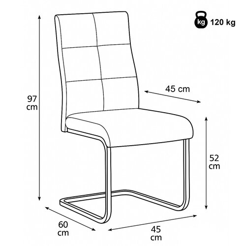 Scaun Dining Vintage DCL-D1275 SIL4, argintiu