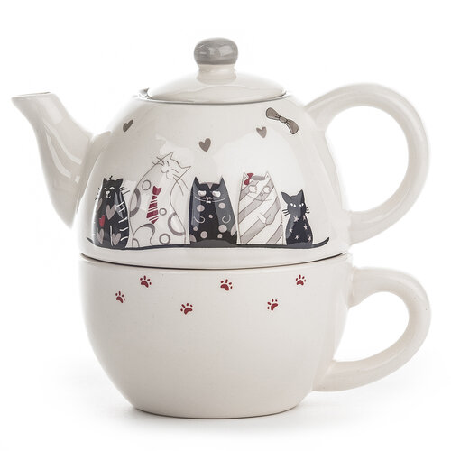 Zestaw ceramiczny do herbaty Kotki