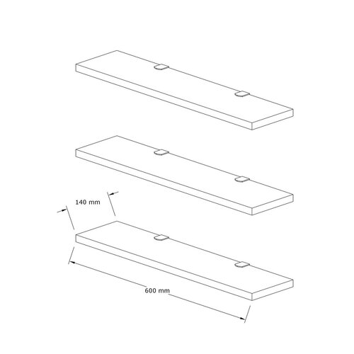 Polička Boss Sapphire Oak, 3 ks