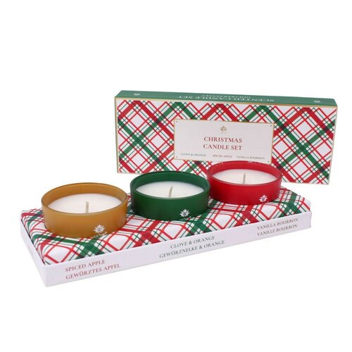 Arome Set di sveč profumate 85 g, 3 ks, Jabolko skorením, Meta vanilija, Vanilija bourbon