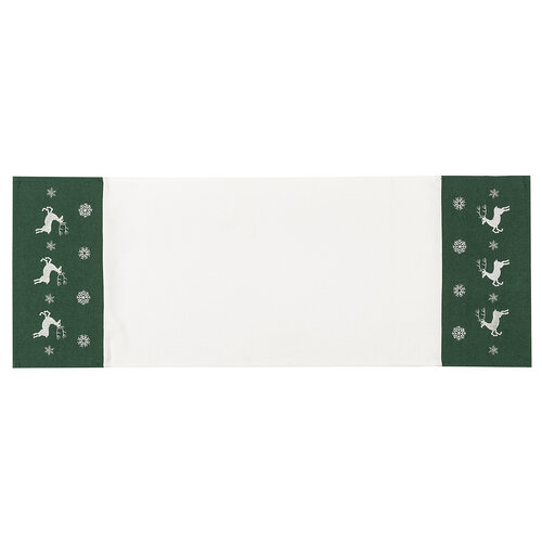 Vánoční ubrusový běhoun Sobíci zelená, 40 x 110 cm