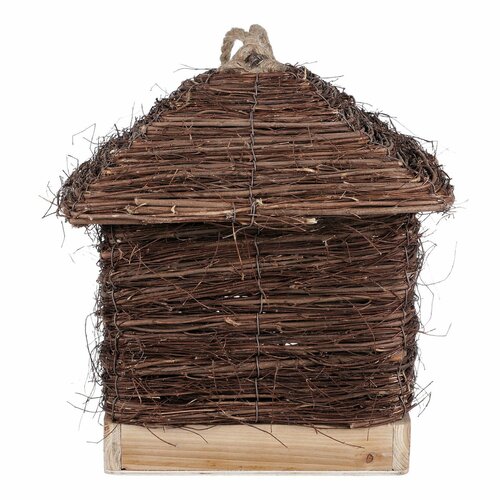 Căsuță pentru păsări din răchită de viță de vie,24 x 30 x 24 cm