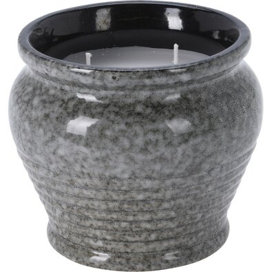 Repelentna sveča Citronela, 12,3 x 10,5 x 12,3 cm,keramika siva