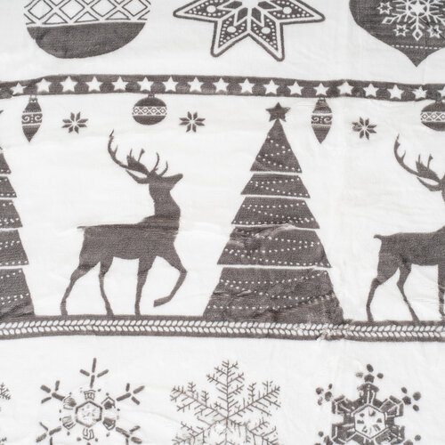 4Home Різдвяна постільна білизна з мікрофланелі Christmas time сірий, 140 x 220 см, 70 x 90 см
