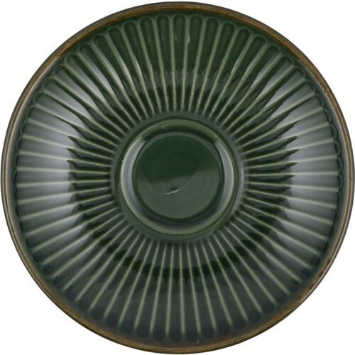 Zestaw 6 filiżanek ceramicznych ze spodkami Linea 210 ml, zielony