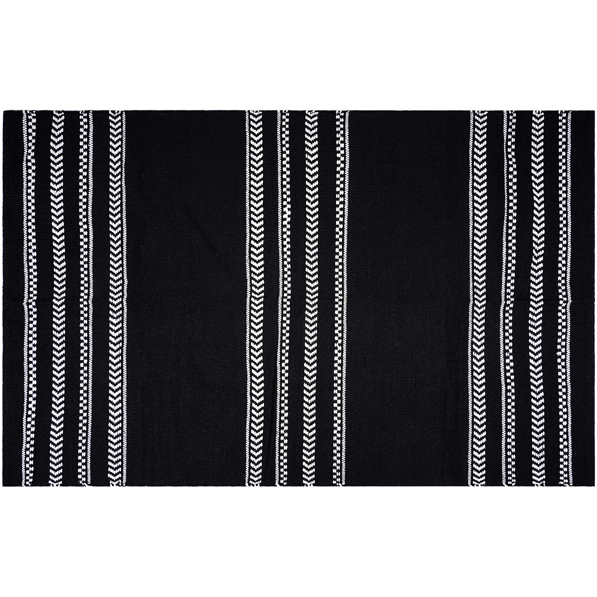 Koberec černobílý bavlněný, 120 x 180 cm