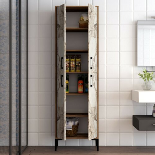 Skriňa Berlin Walnut and White Marble