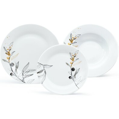 Arôme Home 18-teiliges Essgeschirrset Weide, extra Weiß