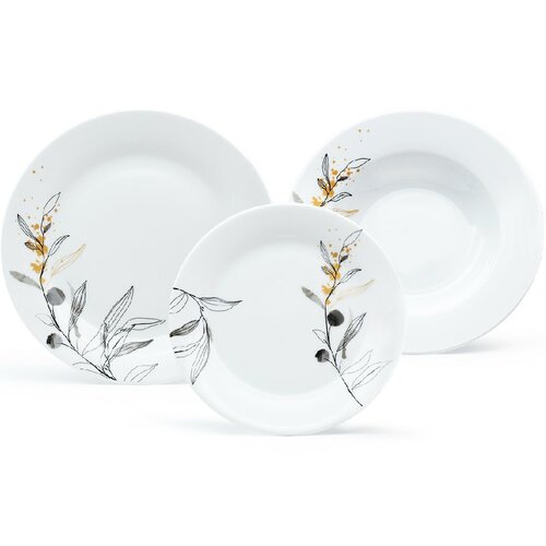 Arôme Home 18-teiliges Essgeschirrset Weide, extra Weiß