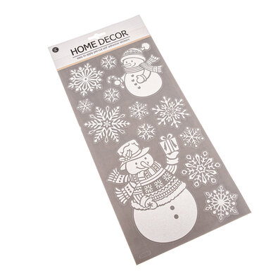 Samolepiaca dekorácia na okná/stenu Snehuliaci, 19 x 40 cm, SET 2 KS