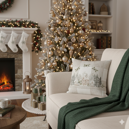 Різдвяна наволочка «Зимова ностальгія», 40 x 40 см