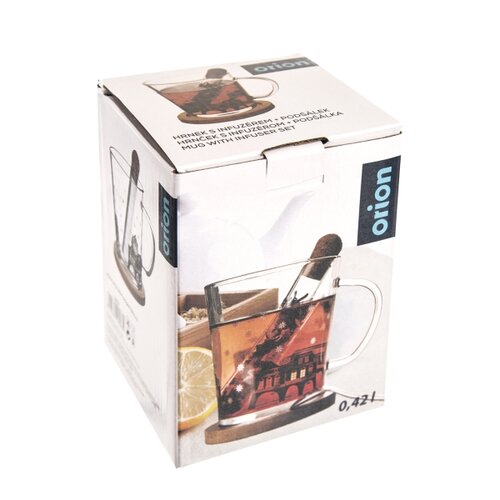 Orion Stekleni vrč z infuzerom DOMKY, 420 ml
