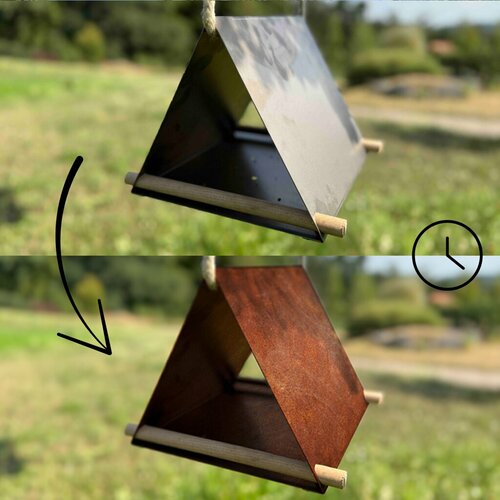 Vela Годівниця для птахів 25 x 25 x 20 см, corten CORGARDEN 1041