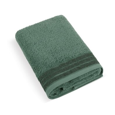 Bellatex Frotteebadetuch Rand Grün, 70 x 140 cm