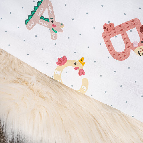 Дитяча бавовняна постільна білизна Renforce Abeceda , 90 x 140 см, 45 x 65 см