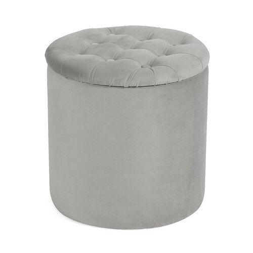Taburet cu spațiu de depozitare SOFT Button, gri