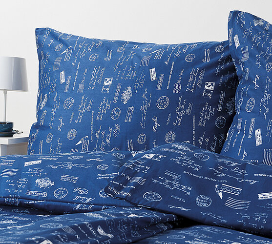 Saténové obliečky Indigo, modrá, 140 x 220 cm, 70 x 90 cm