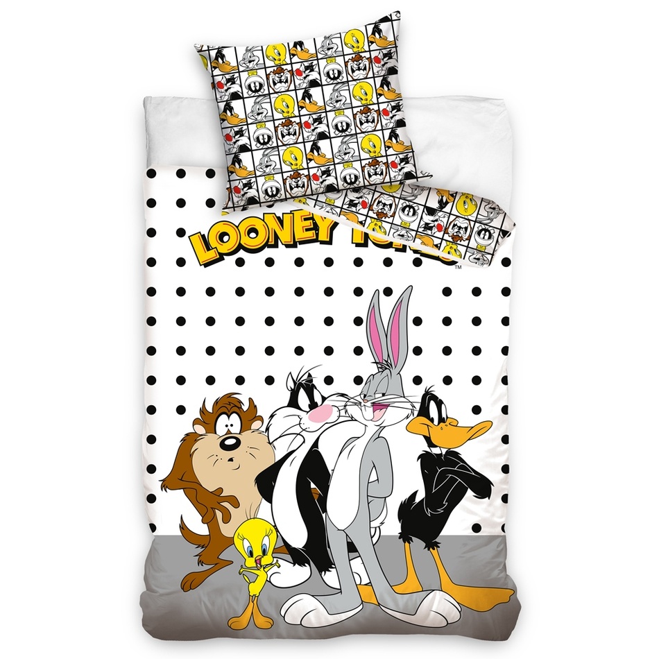 Gyermek pamut ágynemű Looney Tunes Friends, 140 x 200 cm, 70 x 90 cm
