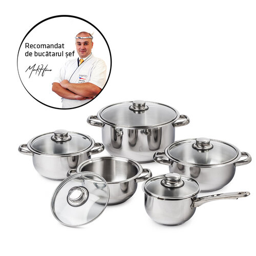 Set de oale din 10 piese 4Home Destiny, capace desticlă