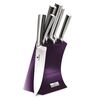 Berlinger Haus 6-teiliges Messerset in Halter  Royal Purple Metallic Line