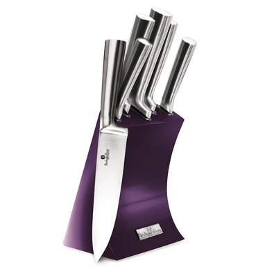 Berlinger Haus 6-teiliges Messerset in Halter  Royal Purple Metallic Line
