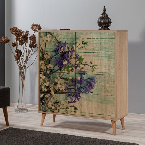 Schrank Mega Sonoma Oak Flowers II