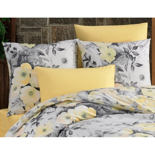BedTex Бавовняна постільна білизна Alisa жовта,140 x 220 см, 70 x 90 см