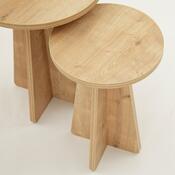 Set Beistelltische Mushroom Sapphire Oak, 2 Stück