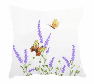 Obliečka na vankúšik Motýle a levandule, 40 x 40 cm