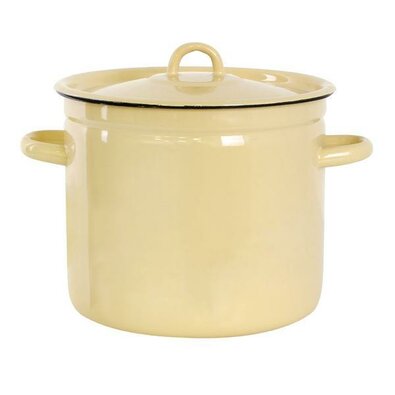 Toro Emaille-Kasserolle mit Deckel 7 l, Beige