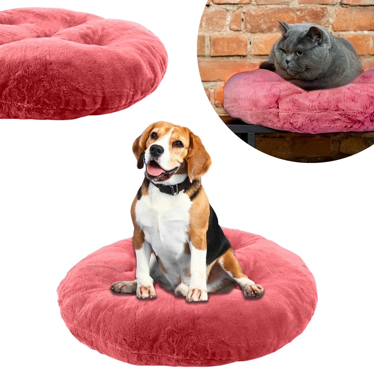 Domarex kutyaágy IVY PLUSH rózsaszín, átmérő 65 cm termék 2. képe