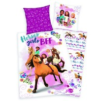 Lenjerie de pat din bumbac pentru copii Spirit Horses girls, 140 x 200 cm, 70 x 90 cm