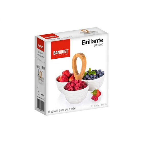 Banquet Unterteilte Schalen BRILLANTE Bamboo, 24 x 24 x 18,5 cm