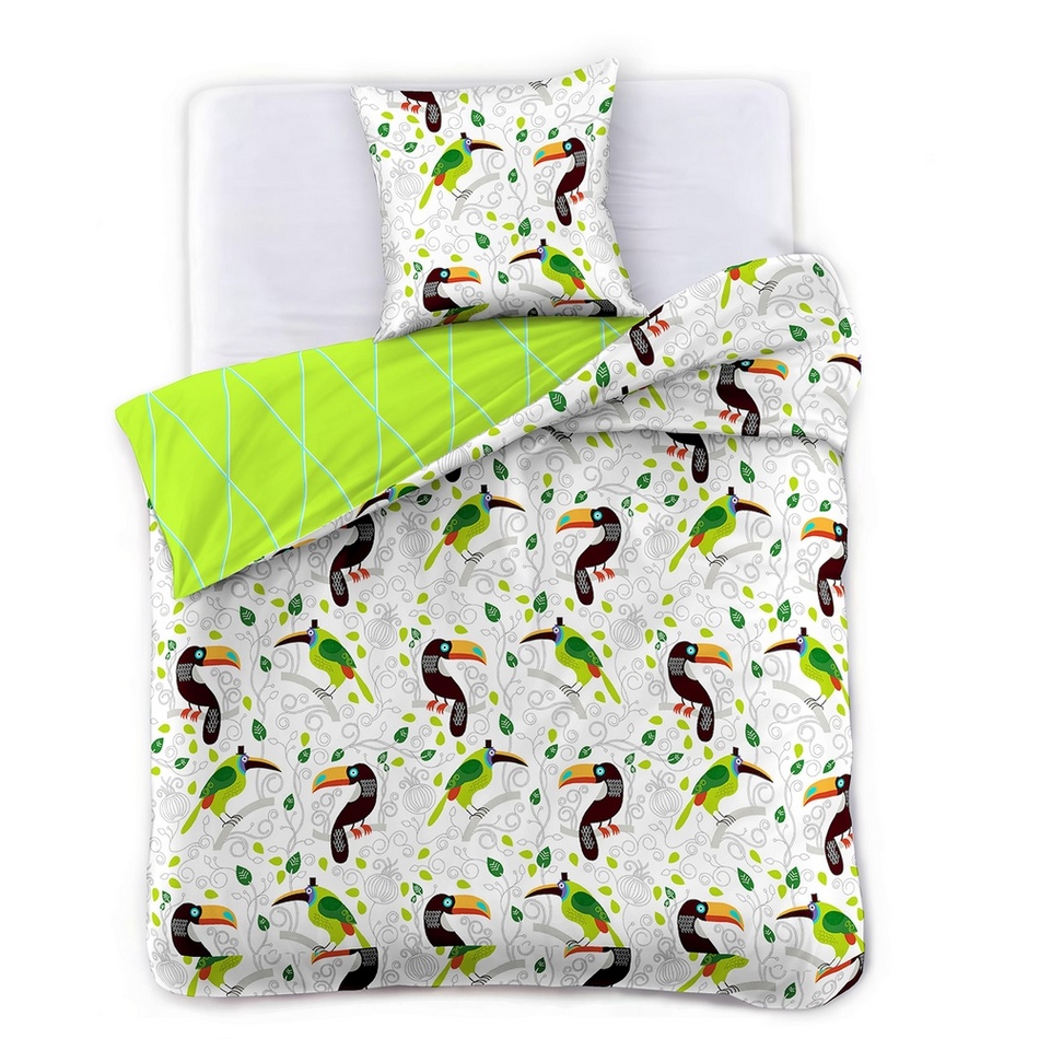 Obrázok DecoKing Saténové obliečky Toucan, 140 x 200 cm, 70 x 90 cm, 140 x 200 cm, 70 x 90 cm