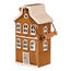 Suport de lumânare Casa cu mâner, maro, ceramică, 13 x 10 x 37 cm