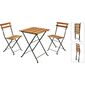 Klappbares Bistro-Set Lagos, 3 Teile, Akazienholz, Stahlrahmen