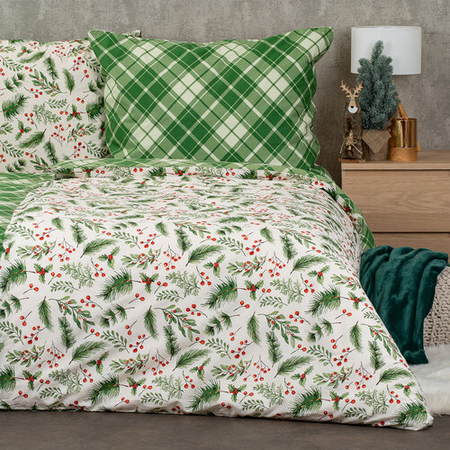 Lenjerie de pat din bumbac 4Home Scotch verde ,140 x 200 cm, 70 x 90 cm