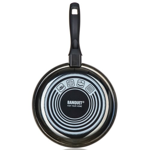Bankett Zománc serpenyő METALLIC Fekete 24 cm,tapadásmentes felülettel