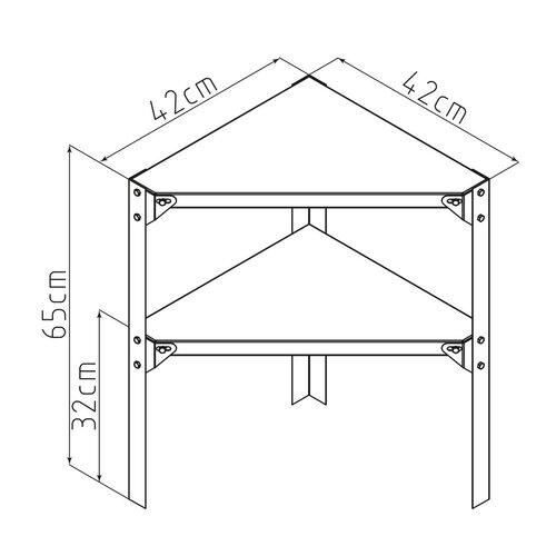 Raft G21 42 x 42 cm de colț, pentru căsuțe degrădină și sere