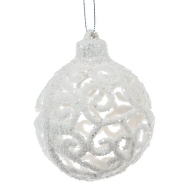 Decorație de Crăciun Carlita Glob alb, 7 cm,plastic
