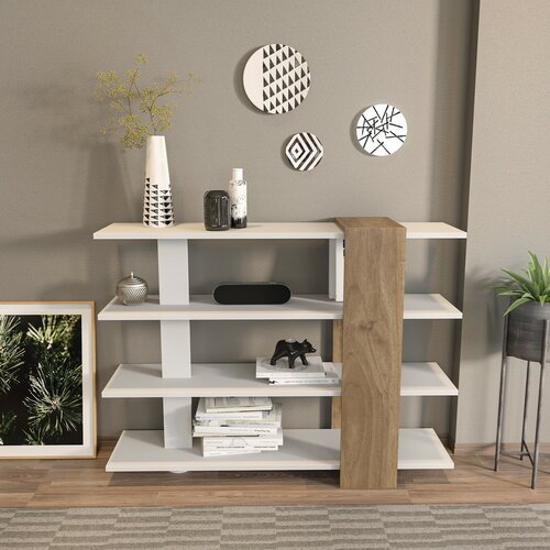 Knihovna Nur White and Walnut