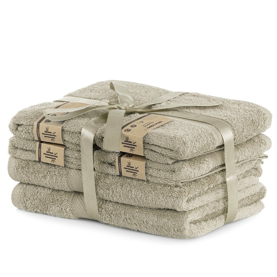DecoKing Bamby kéztörlő és törölköző szett bézs, 4 db 50 x 100 cm, 2 db 70 x 140 cm, bézs termék 2. képe