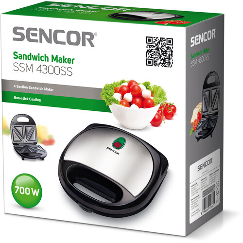 Sencor SSM 4300SS szendvicssütő, rozsdamentesacélból