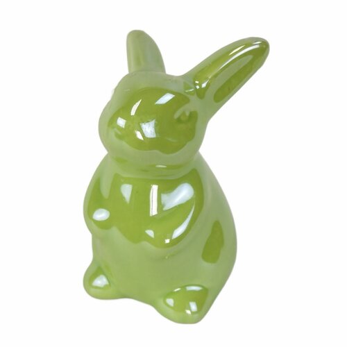 Iepuraș de Paște din ceramică Verde verde, 8 cm