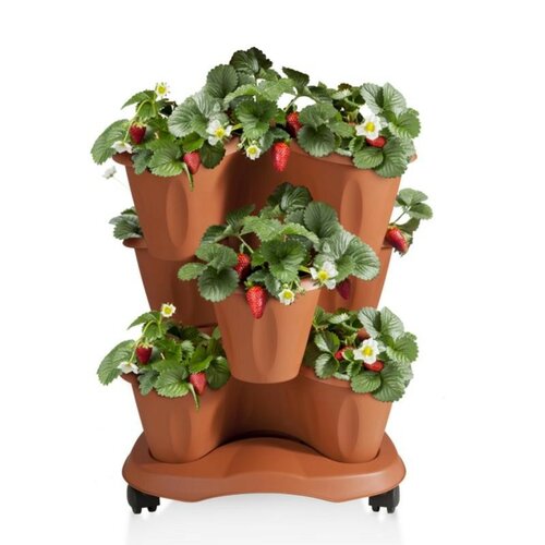 Cvetlična kaskada na kolesih Trifoglio terakota,40 x 51 x 40 cm