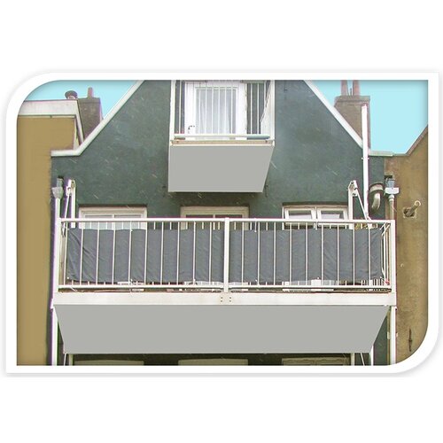 Paravan balcon, gri deschis, 76 x 445 cm