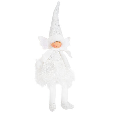 Decorație de Crăciun Îngeraș așezat, 40 cm,argintiu